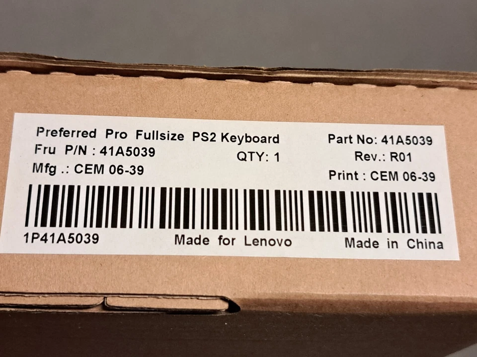 Lenovo Preferred Pro Full Size PS2 Wired Keyboard 41A5039 **NEW in BOX - Image 2 of 4