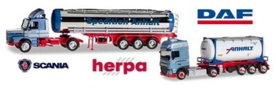 Jubiläumsset 50 Jahre ''Anhalt'': Scania T 142 & Daf XF SSC - Herpa - Maßstab 1/87 HO