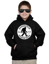 Youth Bigfoot Sasquatch Search Team F41 Black Hoodie Kids Big Foot Mountain Yeti
