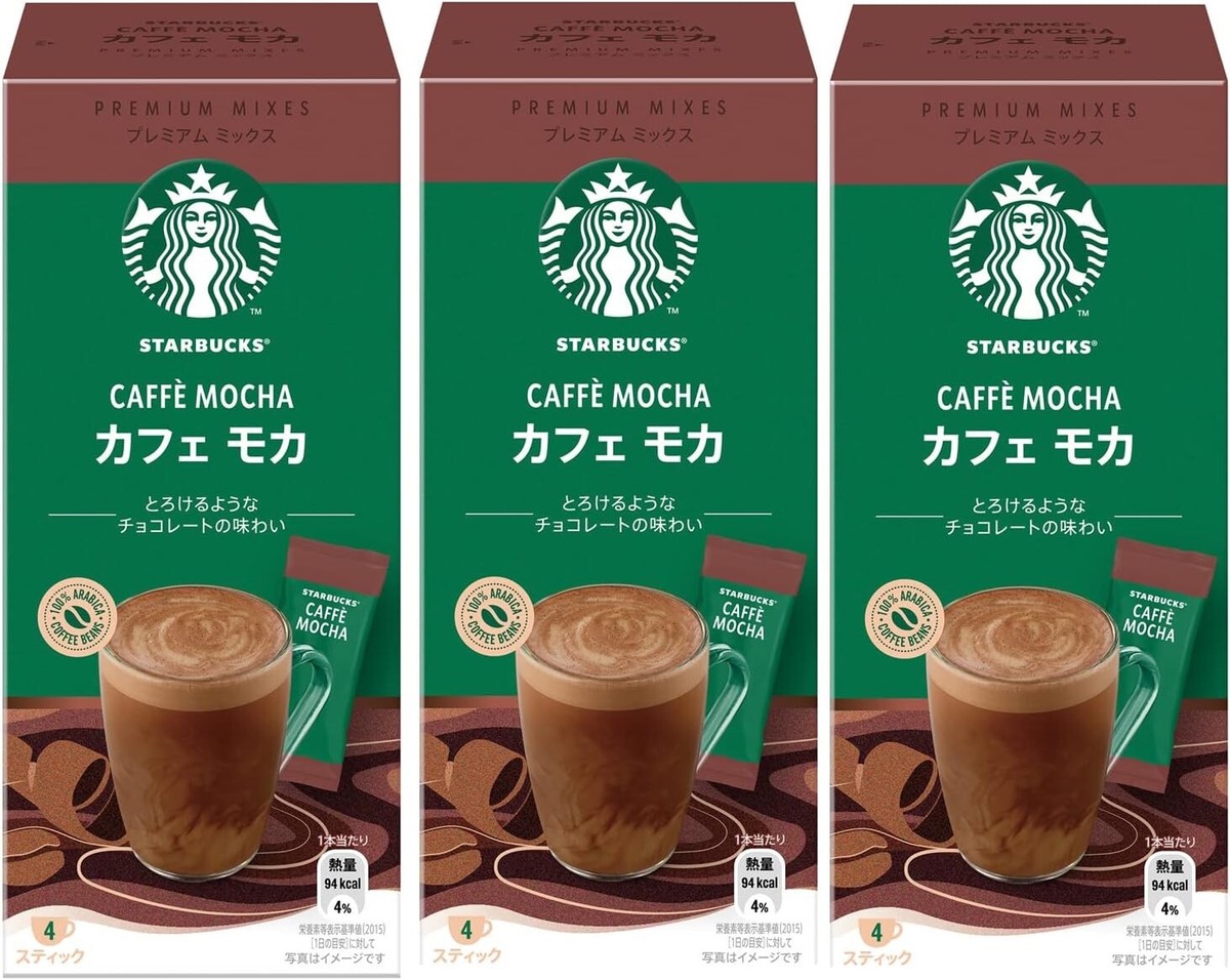 Starbucks Premium Mix Café Mocha Latte 4 Palitos Japón Café Instantáneo Nestlé