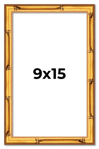 9x15 Frame Gold Bamboo Solid Wood Picture Frame | 1 Inch Moulding Width | Interi