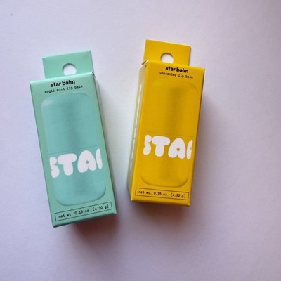 2x Starface Star Balm Lip Treatment Unscented + Magic Mint .15 oz New Sealed