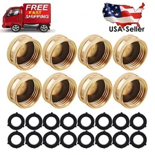 NEW Garden Hose End Caps with Washers Brass Fix Leaky Spigot Cap Set 3/4" Female