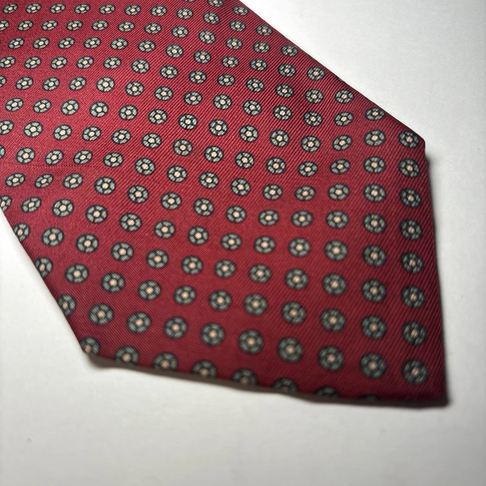 Gravata masculina vintage Brooks Brothers vermelha floral feita nos EUA 55,5” x 3,25” - Imagem 2 de 4