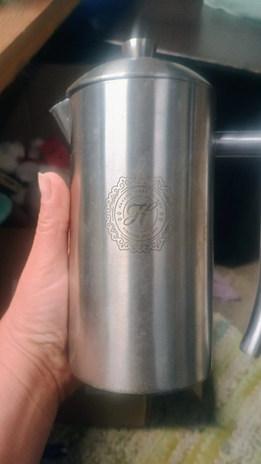 Frieling 0142 Brushed Stainless French Press Coffee Havana Cigar Bar branded