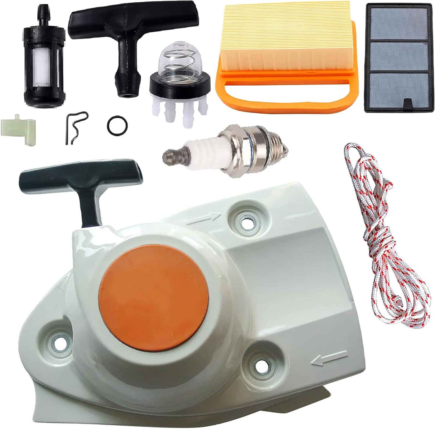 Recoil Starter Assembly with Air Filter Tune up Kit for Stihl TS410 TS420 Ts480I