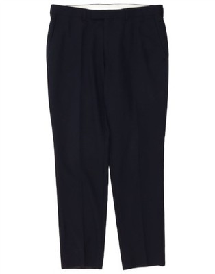 Marks & Spencer Mens Slim Fit Suit Trousers W32 L29 Navy Blue Wool FA76