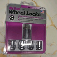Mcgard 24157 Wheel Locks M12x1.5 Chrome Cone Seat Set Of 4 With Key - New