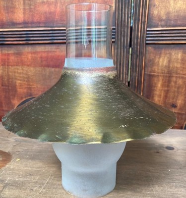 Antique Vintage Copper Brass  Shade 8'' Round Scalloped Edge 8''