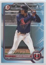 2022 Bowman Prospects Sky Blue Border 402/499 Carlos Aguiar #BP-1 0e9i