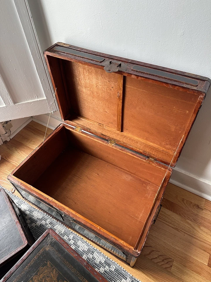 Maitland Smith Chinoiserie Trunks Set Of 3 - Image 4 of 4