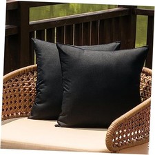 Outdoor Waterproof Throw Pillow Covers Set of 2 18" x 18" Pack of 2 Black