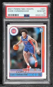 2021-22 Panini NBA Hoops Rookies Cade Cunningham #201 PSA 10 GEM MT Rookie RC