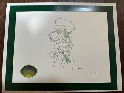 Disney Art Of Animation The Mad Hatter Character Sketch Signed by Jay Wiley