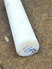 White UHMW Plastic Round Rod Stock, Plastic Type, 5&rdquo; Diameter x 23 Length
