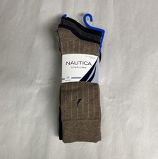 New Nautica Socks Men  s 5 Pair Multicolor Crew Sock Business Casual Dress Active