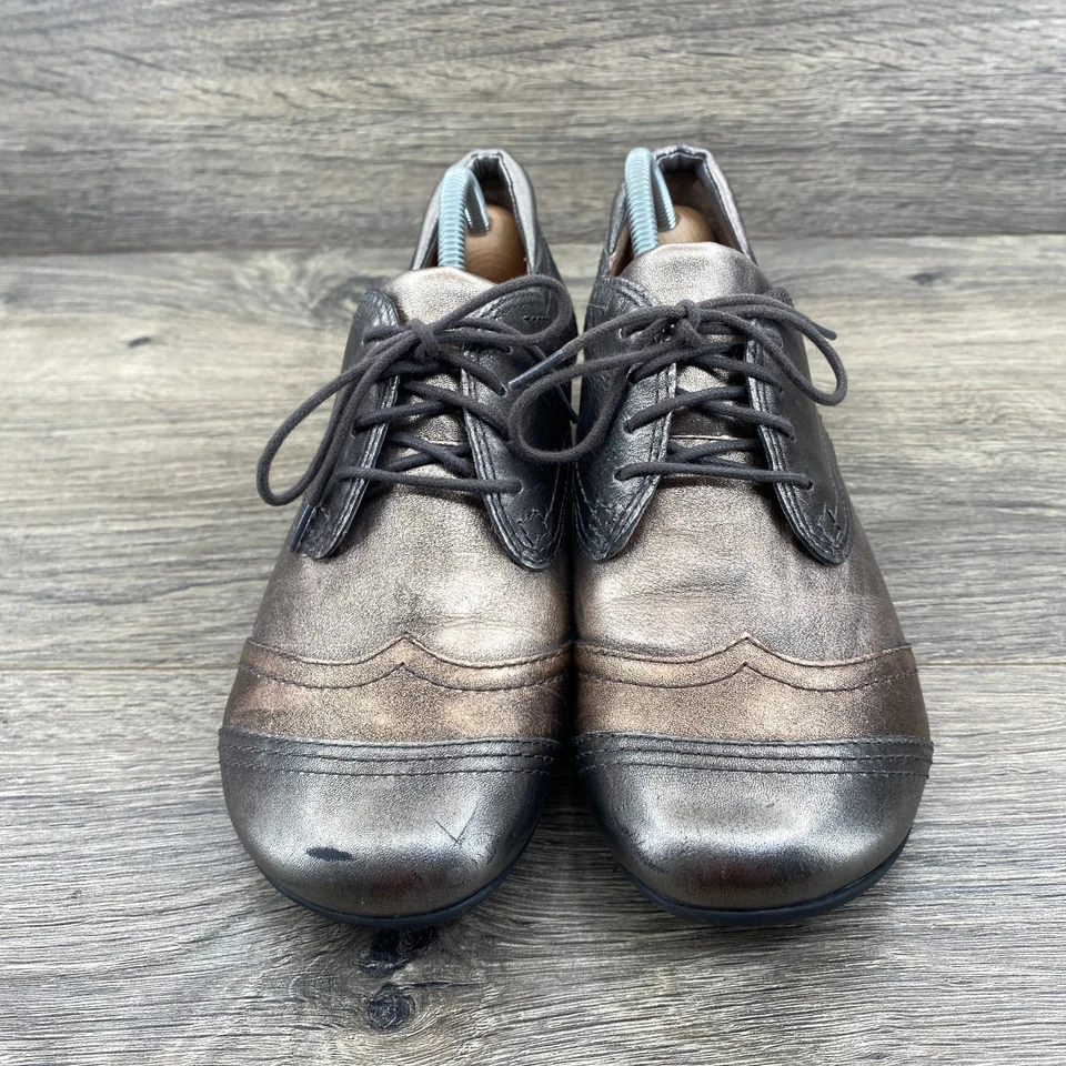 Женские кожаные туфли на каблуке Taos Metallic Jive 2 на шнуровке размер 8 коричневые - Изображение 4 из 4