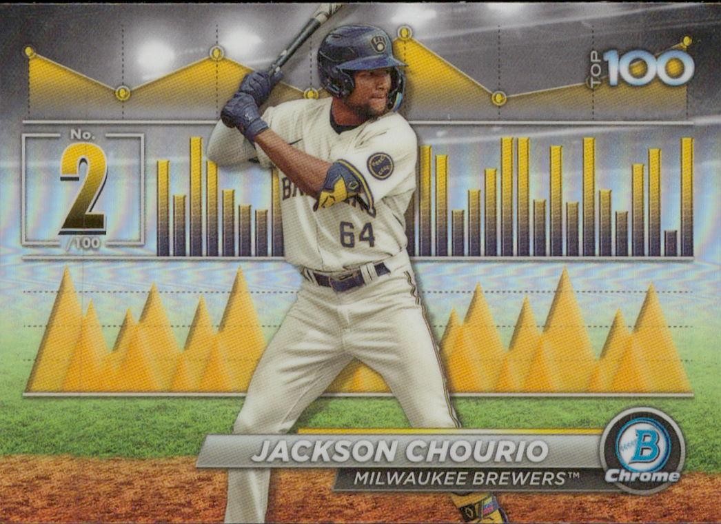 Jackson Chourio 2024 Bowman #BTP-2 Bowman Scouts' Top 100 Milwaukee Brewers