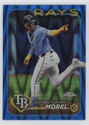 2024 Topps Chrome Update Blue RayWave Refractor 43/150 Christopher Morel 13rv