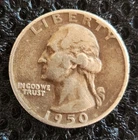 1950 WASHINGTON QUARTER 90% SILVER CIRCULATED CONDITION