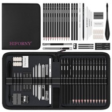 Professional Sketching Drawing Pencil Art Supplies Kit Zipper Case 42 PCS Set