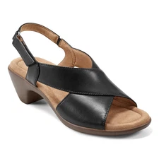 NiB Easy Spirit Women's Chantel Pump Heel Sandals Black Size 7.5 W $90 RY1307