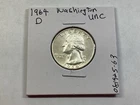 1964 D Washington 90% Silver Quarter in BU Condition from Denver Mint 081925 63q
