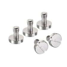 1/4" Mounting Screw Adapter Slotted 0.16" for Camera Tripod Alloy Steel 5Pcs