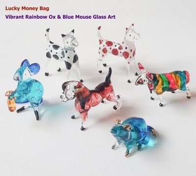 Glass Boar Goat Sheep Cow Rabbit Duck Frog Figurine - Miniature Animal Art No.24