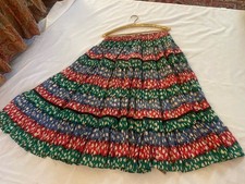 30  s/40  s Vintage Cold Rayon skirt/huge sweep  Tromp l  oeil Textile