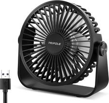 USB Desk Fan 4.5 Inches Portable Mini Fan Powerful 3 Speeds Wind Personal Deskto