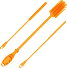 Silicone Bottle Brush with 2 Straw Cleaners - 12.5 Water Bottle Cleaner Brush f