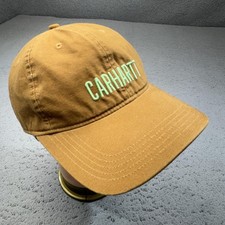 Carhartt Hat Cap Strap Back Brown Canvas Embroidered Workwear Dad Hat Mens