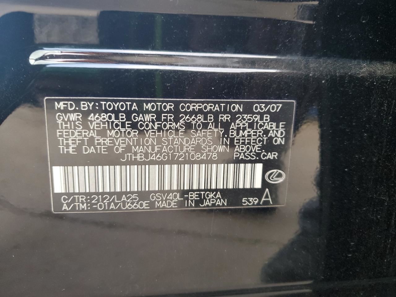 Air Flow Meter Convertible Fits 06-15 LEXUS IS250 5134987