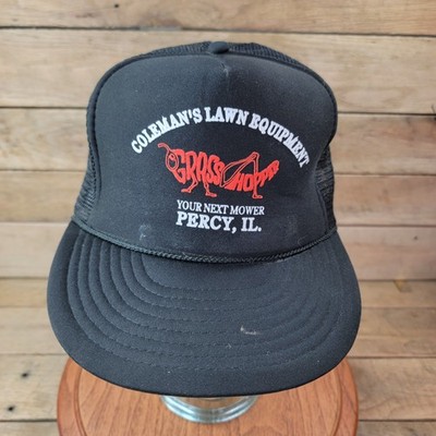 Vintage Coleman s Lawn Equipment Grasshopper Snapback Hat Percy IL Trucker Cap