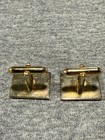 Vintage Swank Gold Tone Geometric Art Deco Rectangle Cuff Links — photo 2