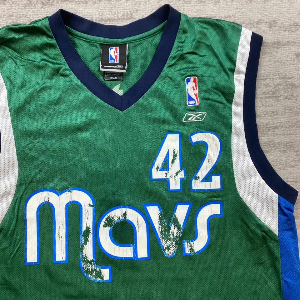 Винтажная футболка Jerry Stackhouse Dallas Mavericks средний размер зеленая синяя No42 баскетбол - Изображение 4 из 4