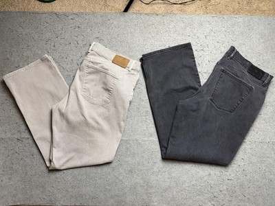 Lot of 2 Mott & Bow Jeans Mens 40x32 Gray Tan Straight Leg Stretch Denim Pants
