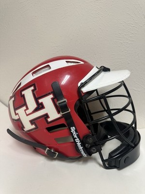 cascade football helmet Vintage Houston Cougars Game Worn Red Cascade Lacrosse Helmet