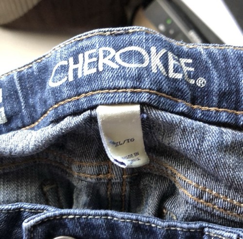 Cherokee Shorts Girls Y2K Super Skinny Denim Bermuda Casual Blue Jean Shorts XL - Picture 10 of 12