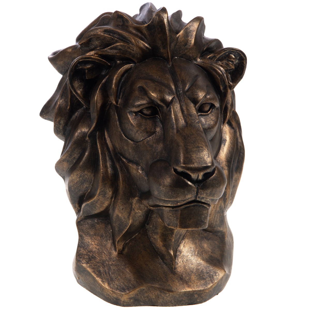 Statuette tête de lion résine pour sublimer votre buffet de salon ou votre bureau