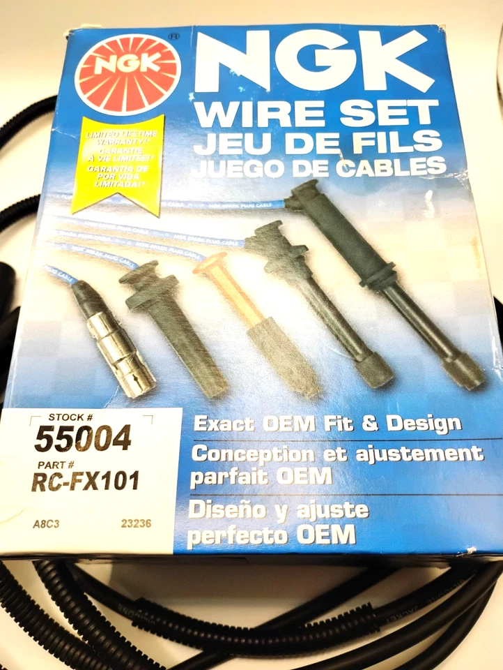Juego de cables de bujía NGK 55004 RC-FX101 para 9865 7590 700063 671-4305 55504 uv Foto 2 de 2
