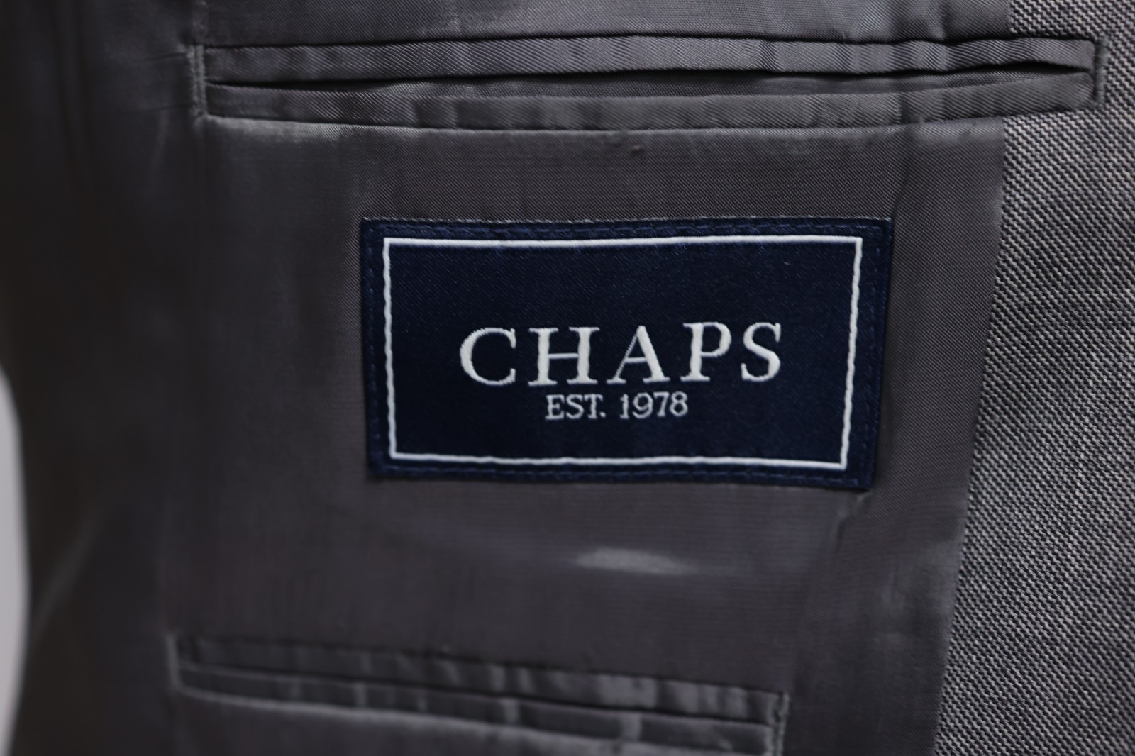 CHAPS mens solid gray 100% WOOL two button sport … - image 13