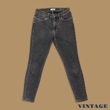 Vintage Wrangler High Rise Skinny Jeans Charcoal Black W28 L28