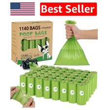 Pet Waste Bags 1140 Count with Reusable Dispenser - Extra Thick and Scent-Free