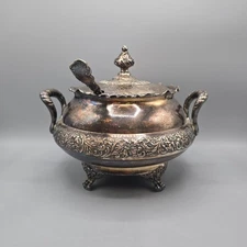 Antique Pairpoint Silver Plated Soup Tureen With Lid & Ladle #2409 Quadruple