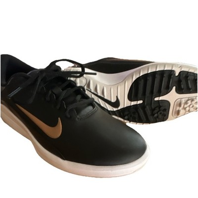 Nike FI Flex Women s Golf Shoes US 8.5 Black/White/Gold Spiked AQ2324-001