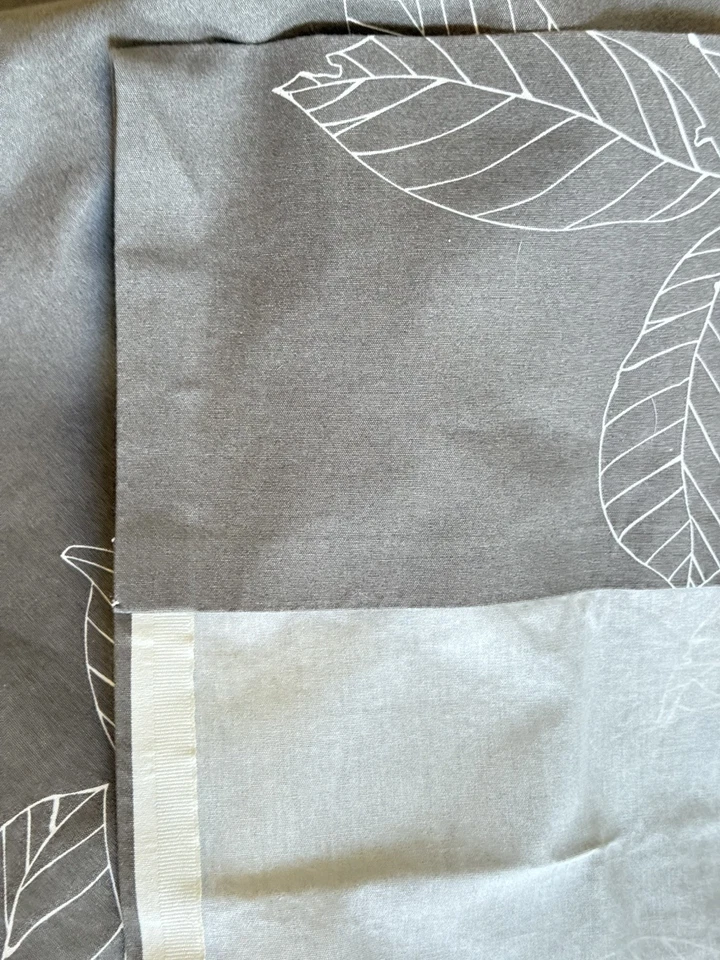 IKEA Maria Astrom 2004 tela hojas blancas 2,8 yardas x 58” panel gris marrón Foto 4 de 4