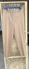 St. John Straight Leg Mid Rise Trouser Pants Press Pleats in Brown Women  s 8
