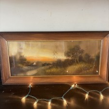 Antique Landscape Painting Henry Pastel 